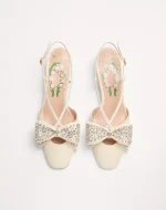 Valentino Bowow Slingback Pumps In Kidskin With Mirrors And Crystals 45Mm - Image 5